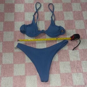 Blue Ribbed SHEIN Bikini